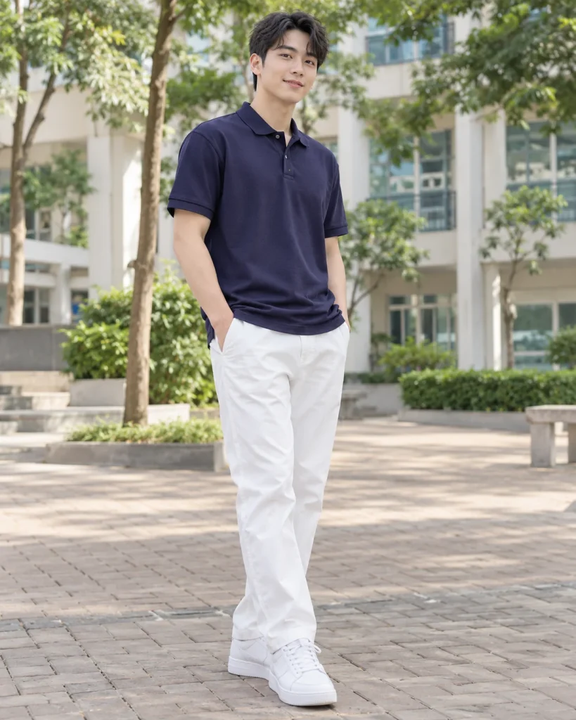 Áo polo đồng phục tím than dáng unisex cho văn phòng 028 – tím than, nỉ da cá