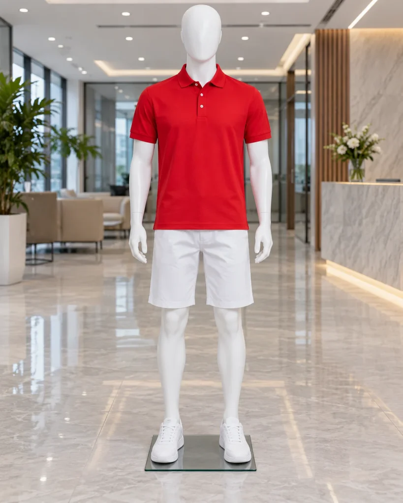 Áo nhóm đi biển đỏ tươi dáng trẻ trung cho gia đình 114 – đỏ tươi, cá sấu cotton