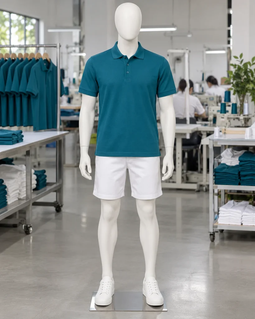 Áo nhóm đi biển xanh cổ vịt dáng trẻ trung cho gia đình 126 – xanh cổ vịt, cá sấu cotton