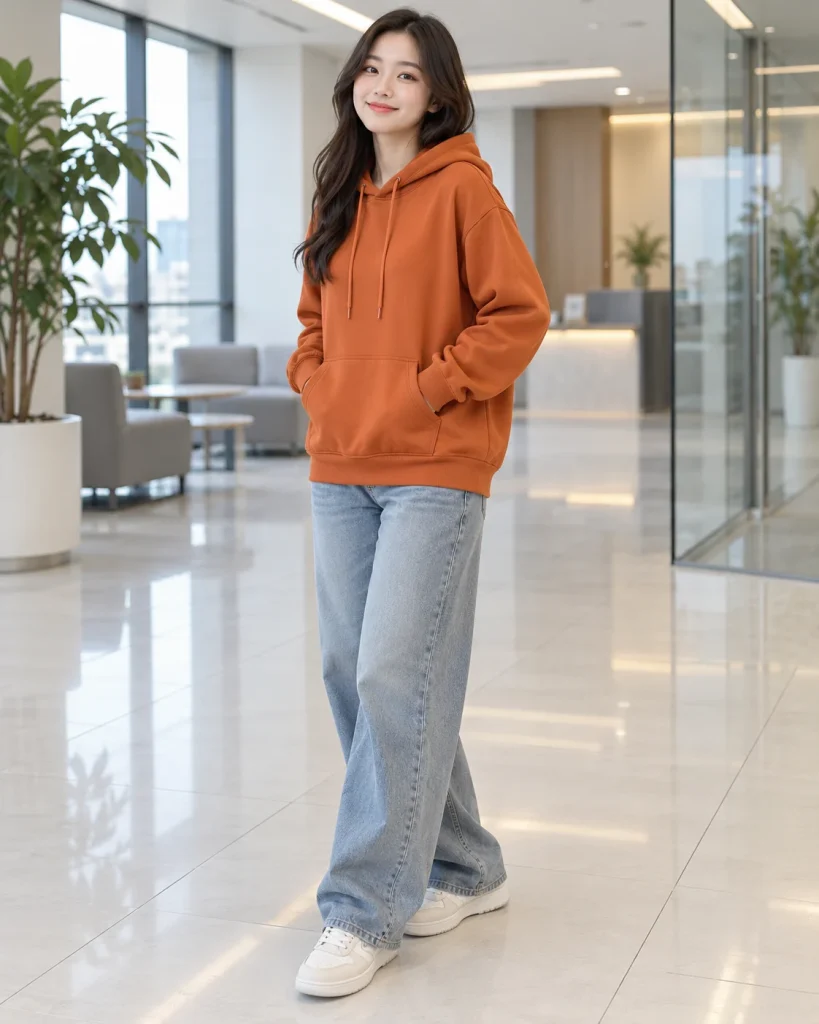 Áo hoodie đồng phục cam đất dáng unisex cho câu lạc bộ 130 – cam đất, cotton co giãn