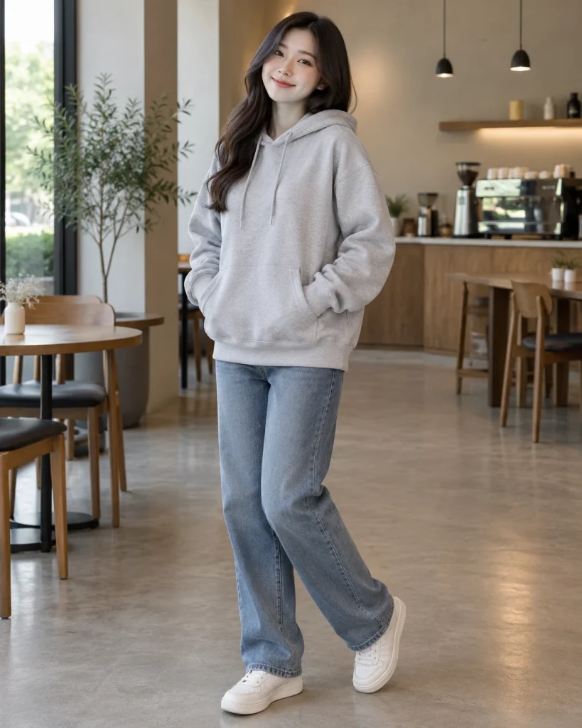 Áo hoodie đồng phục ghi sáng dáng regular cho câu lạc bộ 133 – ghi sáng, nỉ da cá