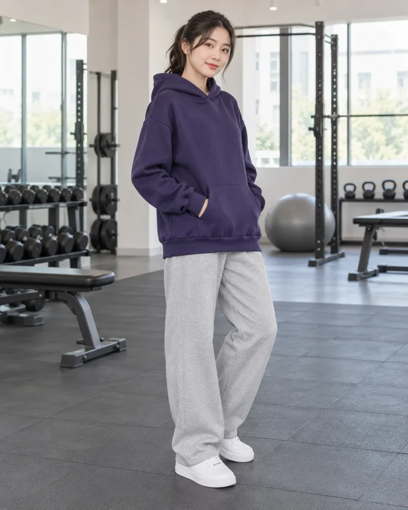 Áo hoodie đồng phục tím than dáng unisex cho câu lạc bộ 136 – tím than, cotton co giãn