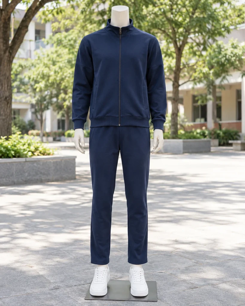 Đồng phục bảo hộ xanh navy dáng năng động cho kỹ thuật 180 – xanh navy, nỉ da cá