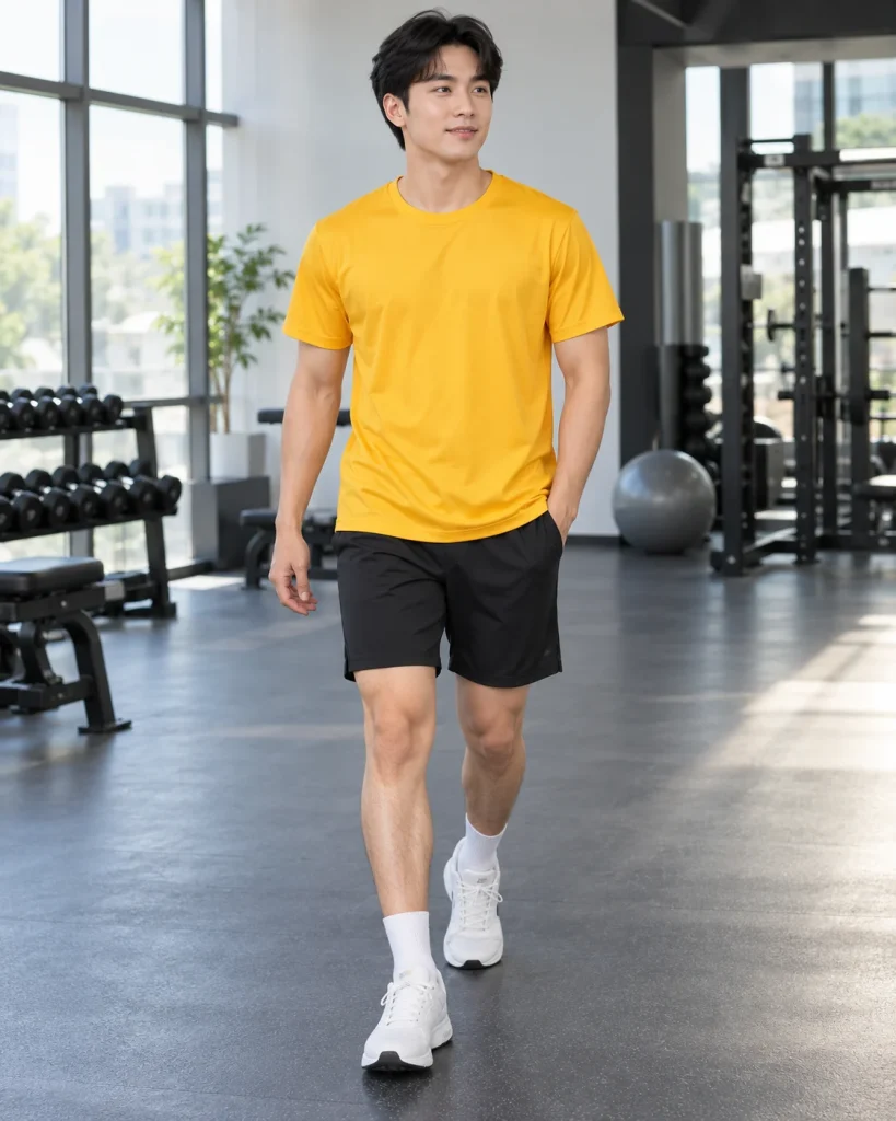 Áo lớp vàng nghệ dáng regular cho sinh viên 223 – vàng nghệ, poly thể thao