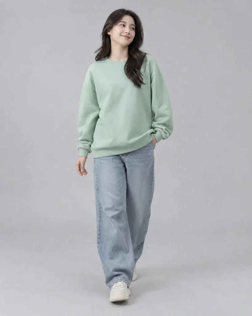 Áo lớp xanh mint dáng unisex cho sinh viên 232 – xanh mint, nỉ bông