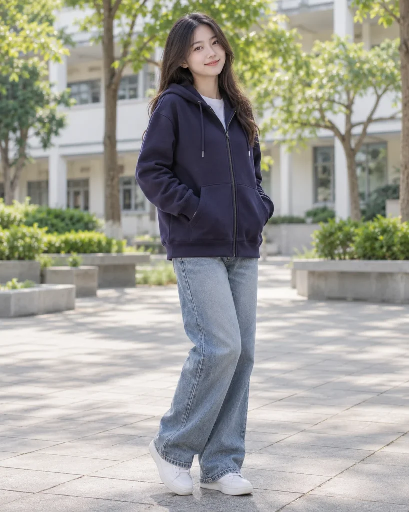 Áo khoác đồng phục tím than dáng unisex cho doanh nghiệp 242 – tím than, nỉ da cá