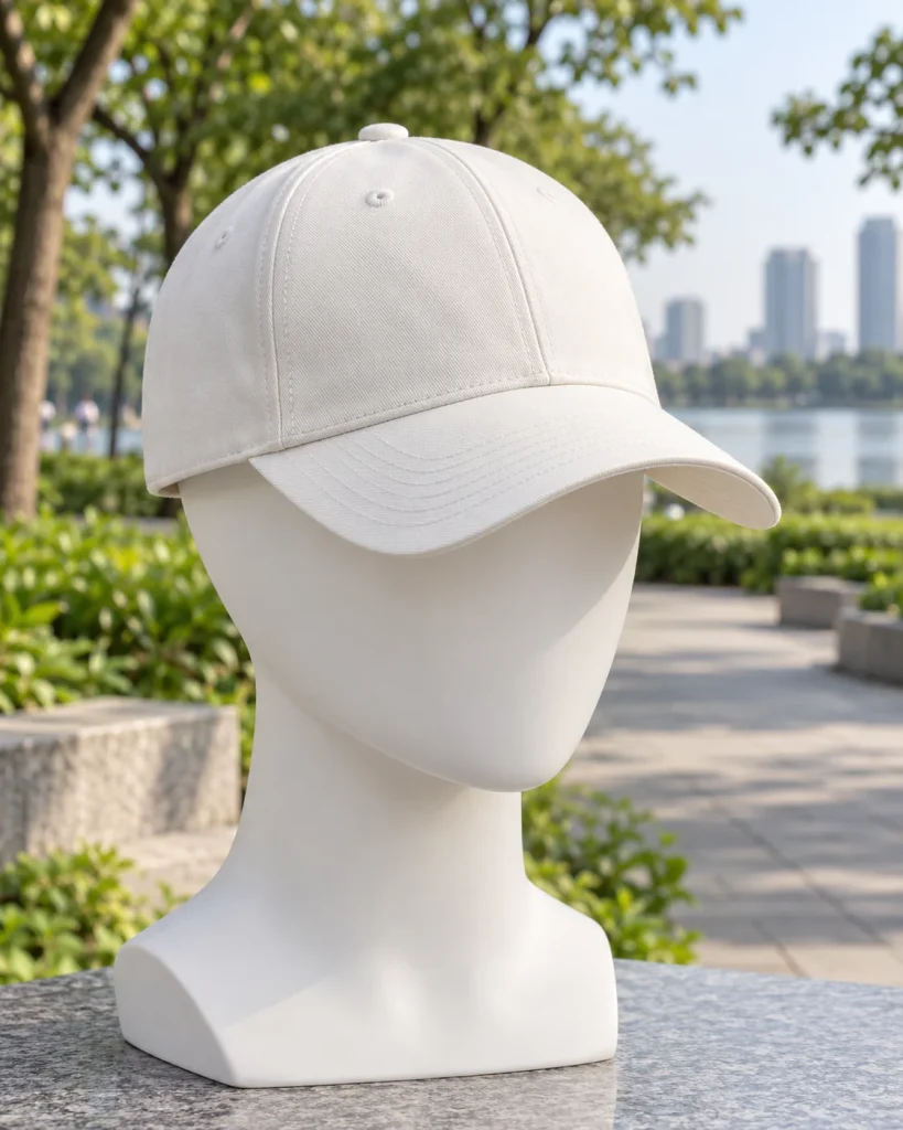 Mũ lưỡi trai đồng phục trắng kem dáng unisex cho đội ngũ bán hàng 252 – trắng kem, kaki bền màu