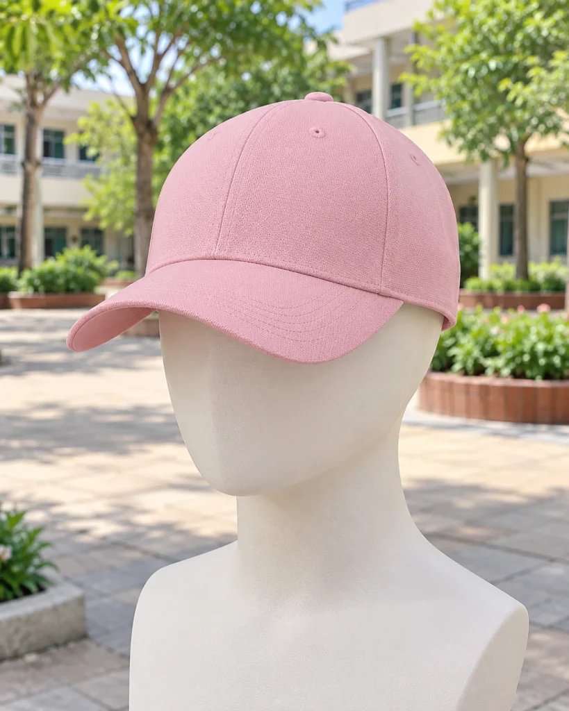 Mũ lưỡi trai đồng phục hồng phấn dáng gọn cho du lịch 257 – hồng phấn, cá sấu cotton
