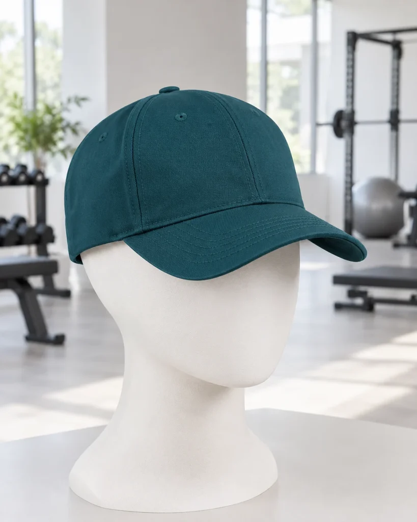 Mũ lưỡi trai đồng phục xanh cổ vịt dáng regular cho đội ngũ bán hàng 261 – xanh cổ vịt, cotton compact