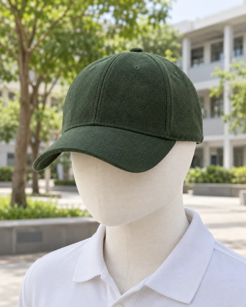 Mũ lưỡi trai đồng phục xanh rêu dáng trẻ trung cho sự kiện 265 – xanh rêu, nỉ bông