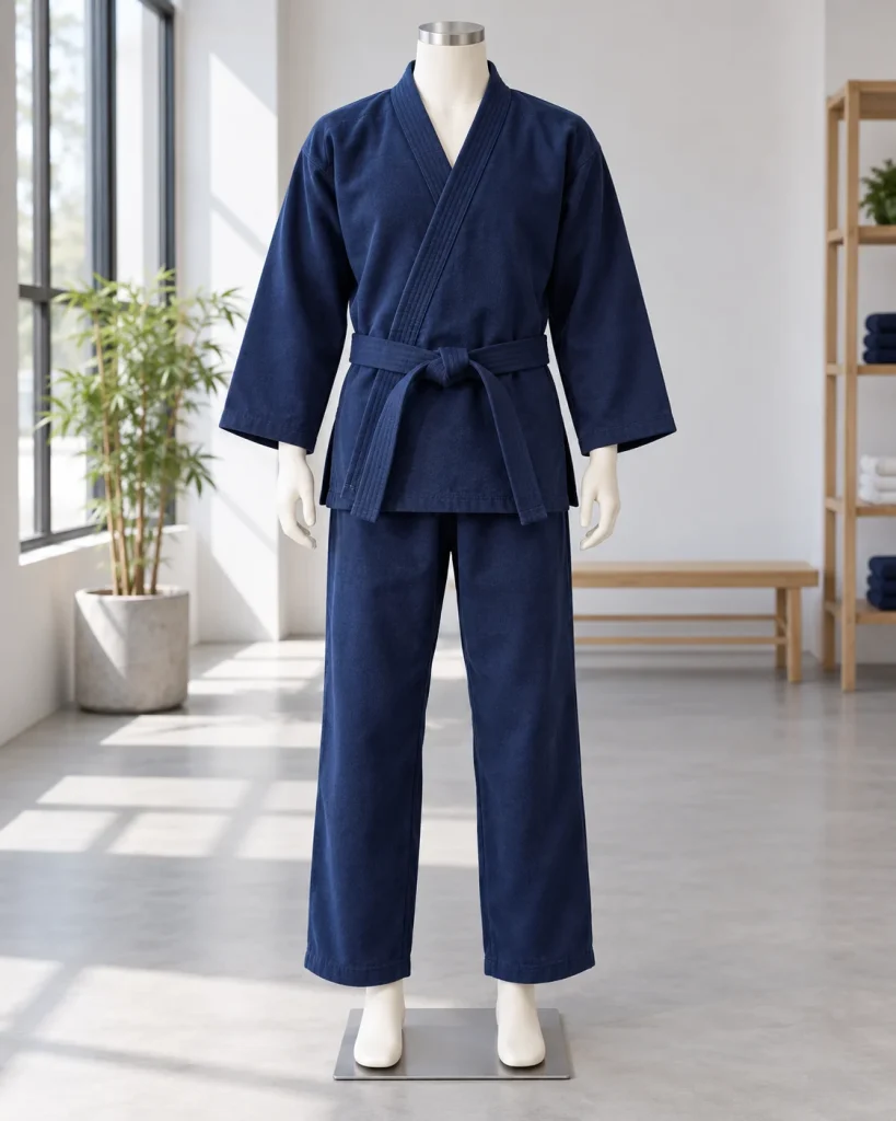 Võ phục luyện tập xanh navy dáng suông cho trung tâm thể thao 286 – xanh navy, nỉ bông