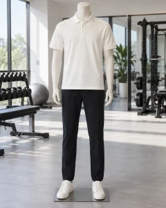 Áo polo đồng phục trắng kem dáng suông cho dịch vụ 024