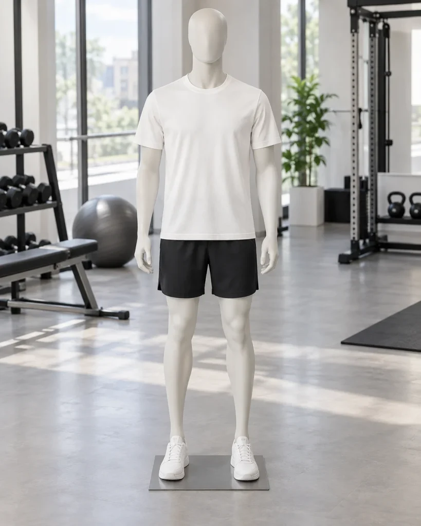 Áo thun cổ tròn trắng kem dáng năng động cho quảng bá 072