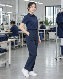Đồng phục công ty xanh navy dáng năng động cho doanh nghiệp 094