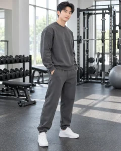Đồng phục công ty xám than dáng suông cho văn phòng 104