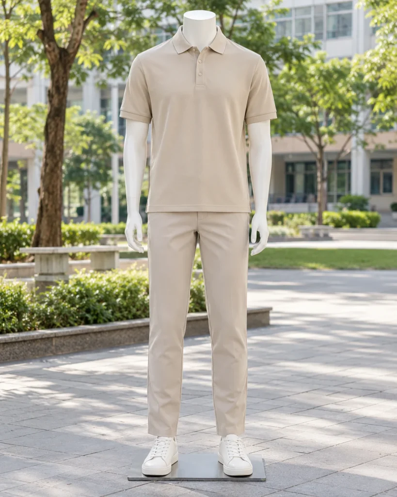 Đồng phục công ty be dáng unisex cho đội ngũ bán hàng 108