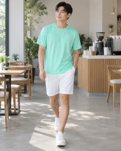 Áo nhóm đi biển xanh mint dáng unisex cho team building 125