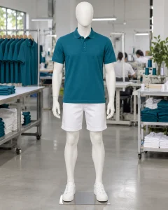 Áo nhóm đi biển xanh cổ vịt dáng trẻ trung cho gia đình 126