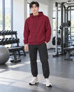 Áo hoodie đồng phục đỏ đô dáng năng động cho trường học 128