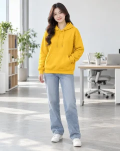 Áo hoodie đồng phục vàng nghệ dáng trẻ trung cho trường học 131