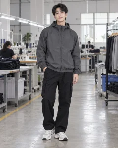 Áo hoodie đồng phục xám than dáng năng động cho trường học 134