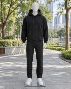 Áo hoodie đồng phục đen dáng gọn cho đội nhóm sáng tạo 135