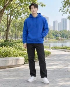 Áo hoodie đồng phục xanh dương dáng trẻ trung cho trường học 143