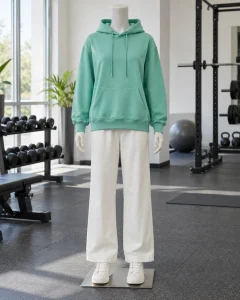 Áo hoodie đồng phục xanh ngọc dáng suông cho đội nhóm sáng tạo 144