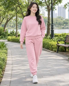 Đồng phục mầm non hồng phấn dáng năng động cho trường mầm non 151