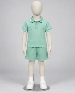 Đồng phục mầm non xanh mint dáng unisex cho trung tâm trẻ em 153