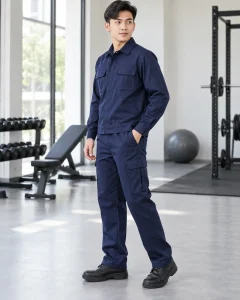 Đồng phục bảo hộ xanh navy dáng unisex cho cơ khí 176