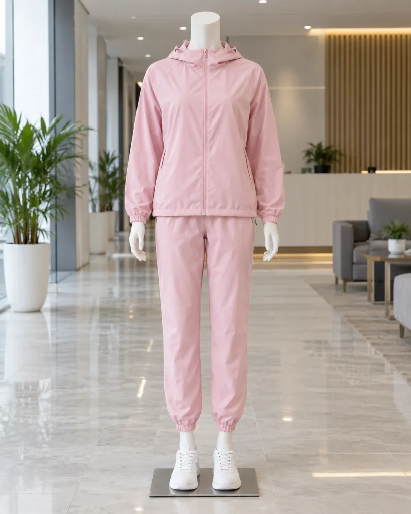 Đồng phục giáo viên mầm non hồng phấn dáng unisex cho lớp kỹ năng 210