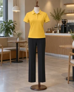 Đồng phục giáo viên mầm non vàng nghệ dáng regular cho lớp kỹ năng 213