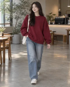 Áo lớp đỏ đô dáng unisex cho sinh viên 220