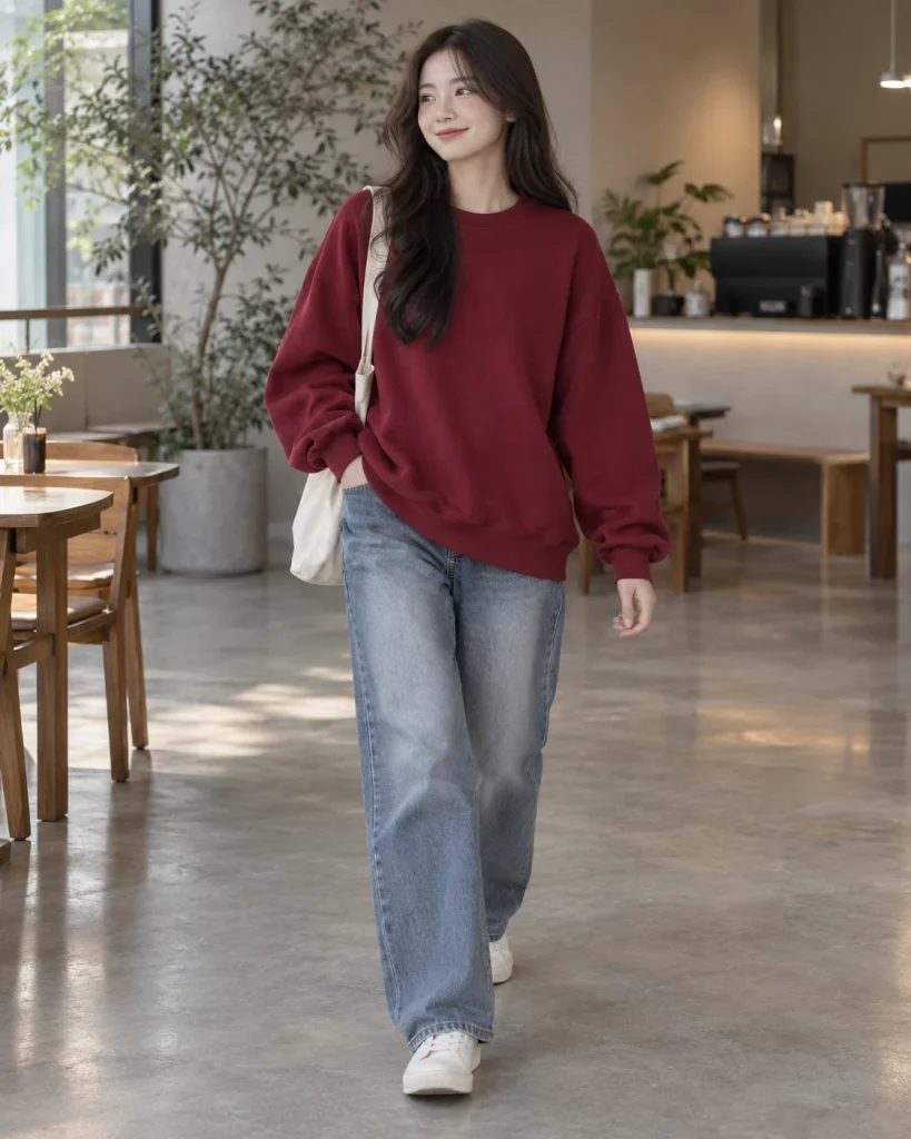 Áo lớp đỏ đô dáng unisex cho sinh viên 220