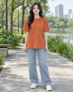 Áo lớp cam đất dáng suông cho học sinh 222