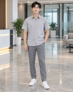 Áo lớp ghi sáng dáng gọn cho học sinh 225