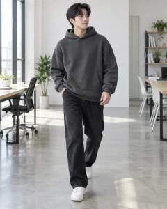 Áo lớp xám than dáng unisex cho sinh viên 226