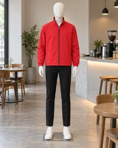 Áo khoác đồng phục đỏ tươi dáng gọn cho đội kỹ thuật 235