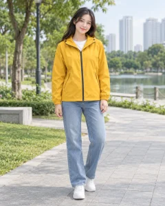 Áo khoác đồng phục vàng nghệ dáng trẻ trung cho trường học 237