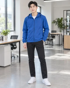 Áo khoác đồng phục xanh dương dáng trẻ trung cho trường học 249