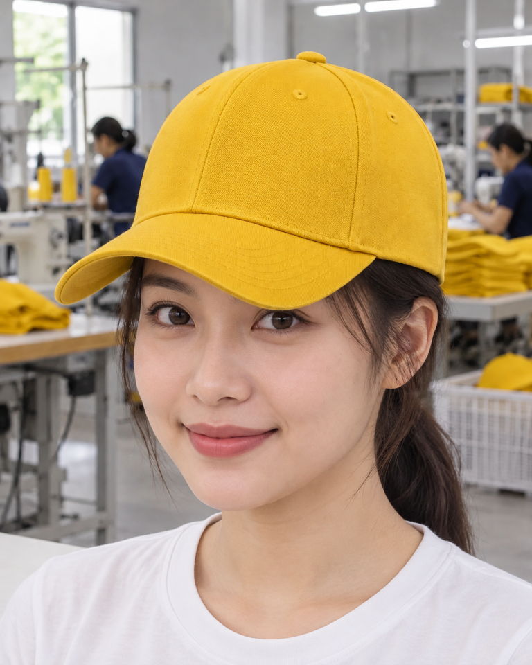 Mũ lưỡi trai đồng phục vàng nghệ dáng gọn cho du lịch 251