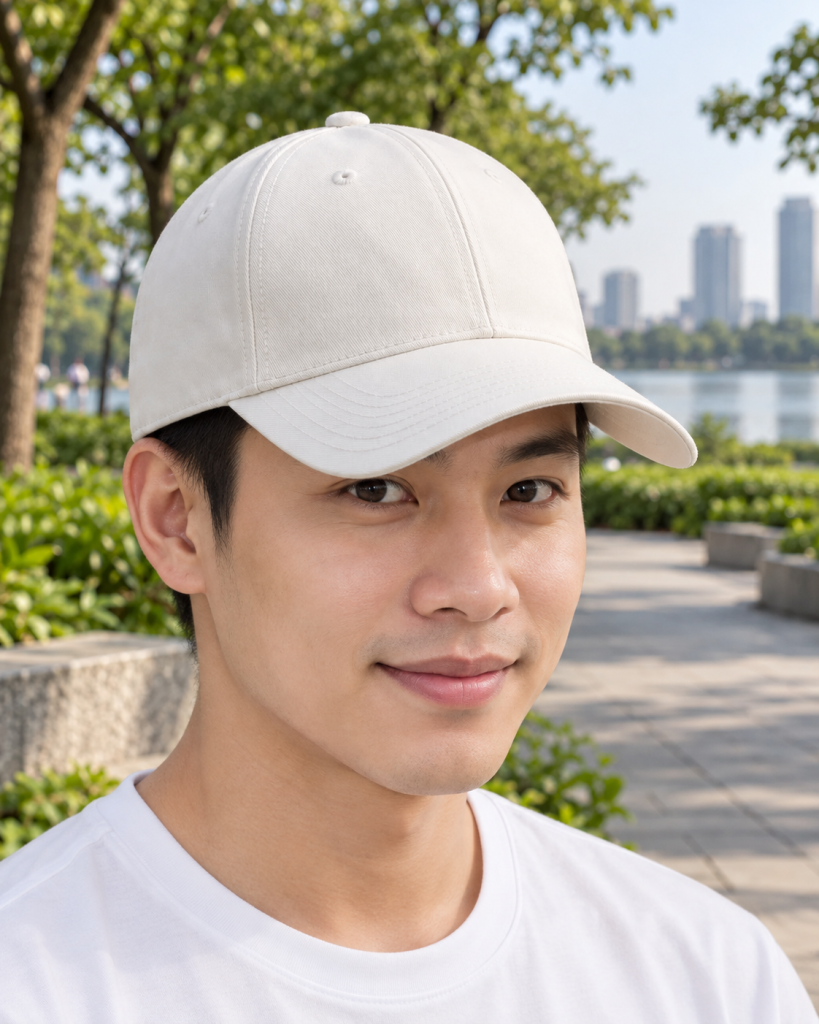 Mũ lưỡi trai đồng phục trắng kem dáng unisex cho đội ngũ bán hàng 252