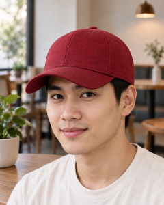Mũ lưỡi trai đồng phục đỏ đô dáng suông cho du lịch 266