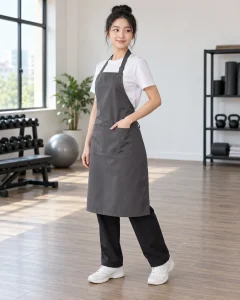 Tạp dề đồng phục xám than dáng unisex cho nhà hàng 268