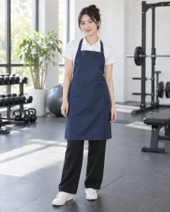 Tạp dề đồng phục xanh navy dáng suông cho quán cà phê 276