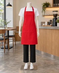 Tạp dề đồng phục đỏ tươi dáng trẻ trung cho tiệm bánh 281