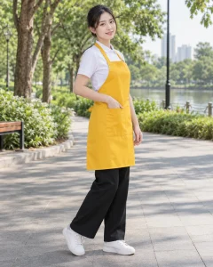 Tạp dề đồng phục vàng nghệ dáng regular cho nhà hàng 283