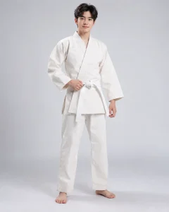 Võ phục luyện tập trắng kem dáng unisex cho võ đường 284